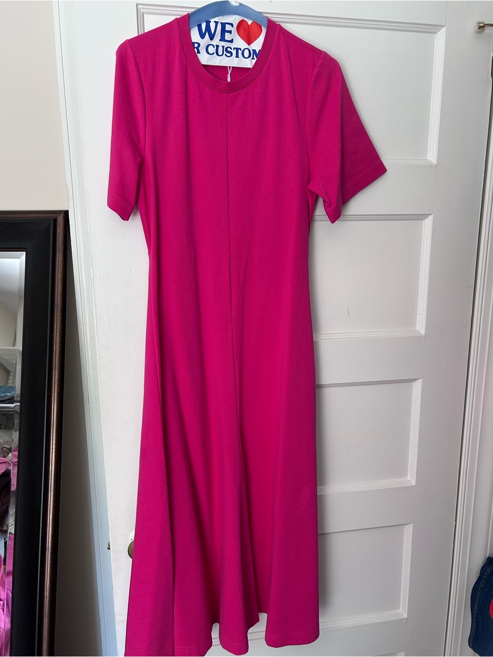 COS Fuchsia Short-Sleeve Midi Dress